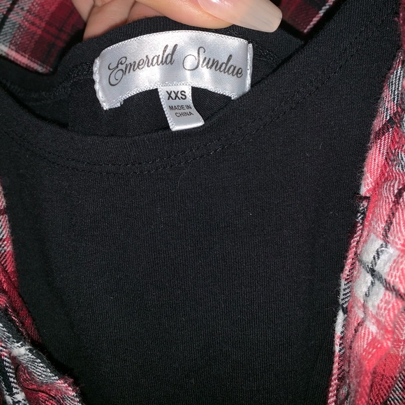 Black dress with vest flannel - Picture 4 of 4